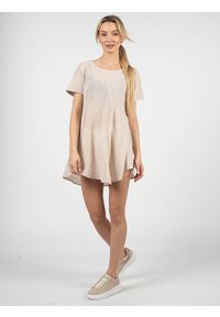 La Haine Inside Us T-shirt "Gretta" | P2333 4V | GRETTA | Kobieta | Beżowy. Kolor: beżowy. Materiał: bawełna, elastan. Długość: długie