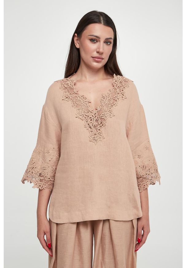 Ermanno Scervino Life - Bluzka damska lniana ERMANNO SCERVINO LIFE. Materiał: len