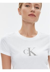 Calvin Klein Jeans T-Shirt J20J222961 Biały Slim Fit. Kolor: biały. Materiał: bawełna #3