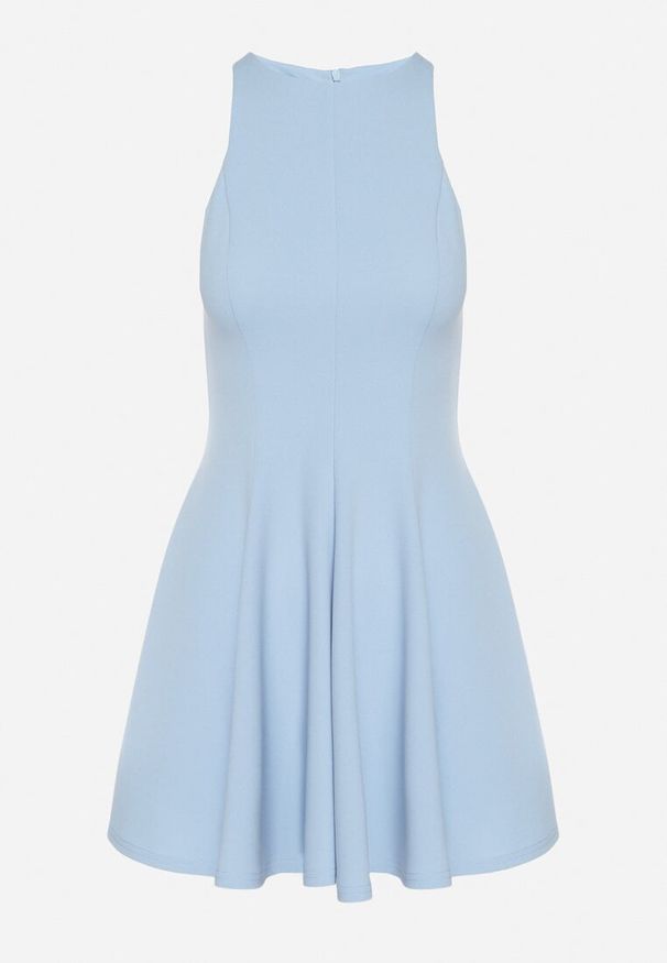 Born2be - Jasnoniebieska Rozkloszowana Sukienka z Wiskozą Milenissa. Okazja: na co dzień, na imprezę. Kolor: niebieski. Materiał: wiskoza. Sezon: lato. Styl: elegancki, casual
