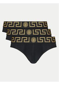 VERSACE - Versace Komplet 3 par slipów AU10327 1A10011 Czarny. Kolor: czarny. Materiał: bawełna #3