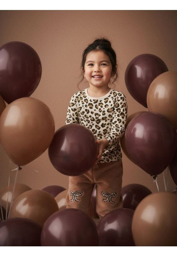 Sinsay - Koszulki z długimi rękawami 2 pack - brązowy. Kolor: brązowy. Długość rękawa: długi rękaw. Długość: długie