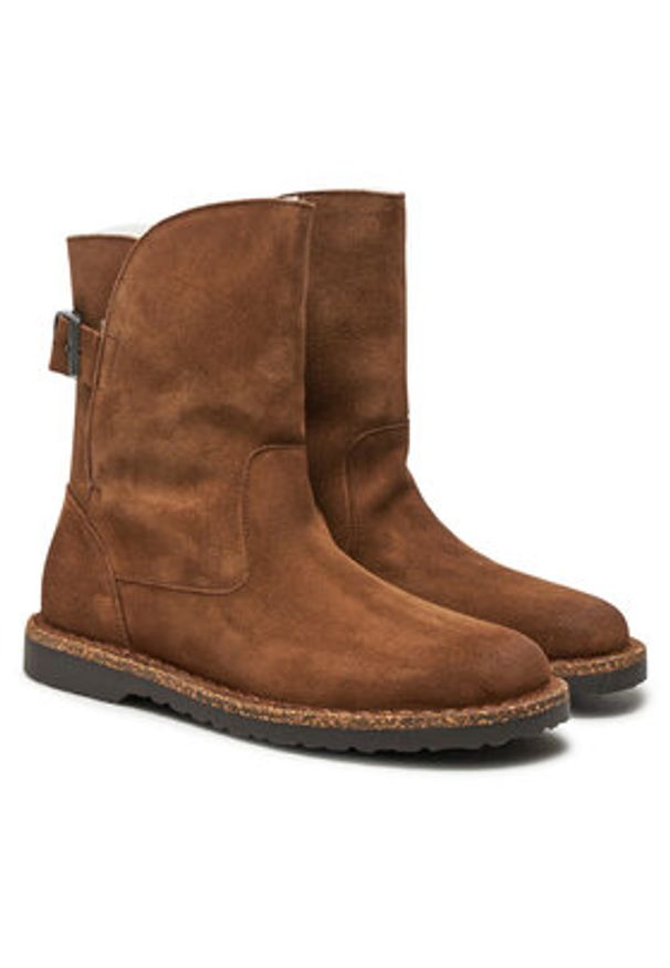 Birkenstock Botki Uppsala Mid Shearling Leve 1028109 Brązowy. Kolor: brązowy. Materiał: skóra, zamsz