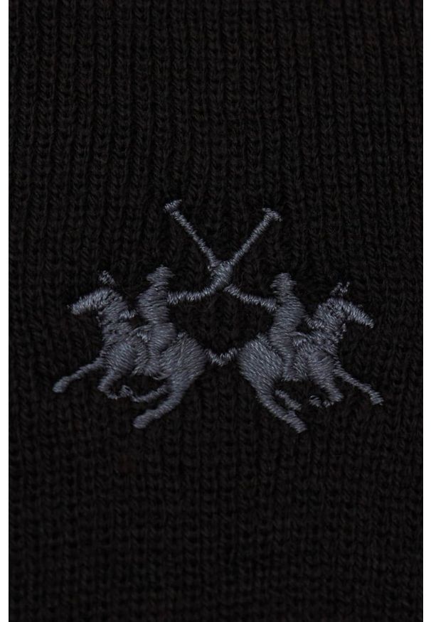 La Martina - LA MARTINA Czarna czapka beanie. Kolor: czarny