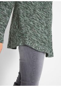 bonprix - Sweter poncho, długi rękaw. Typ kołnierza: golf. Kolor: zielony. Długość rękawa: długi rękaw. Długość: długie #3