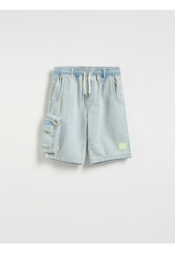 Reserved - Denimowe szorty - niebieski. Kolor: niebieski. Materiał: bawełna
