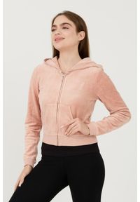 Juicy Couture - JUICY COUTURE Beżowa bluza Heritage Robyn Hoodie. Kolor: beżowy