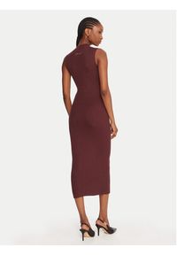 Guess Sukienka dzianinowa W5BK23 Z3OW2 Brązowy Slim Fit. Kolor: brązowy. Materiał: syntetyk #4