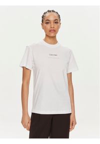 Calvin Klein T-Shirt Multi Logo K20K207215 Biały Regular Fit. Kolor: biały. Materiał: bawełna