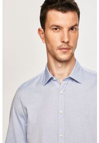 Marc O'Polo - Koszula. Typ kołnierza: polo. Kolor: niebieski. Materiał: tkanina. Wzór: gładki. Styl: klasyczny #5