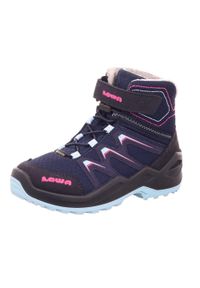 Buty trekkingowe dla dzieci Lowa Maddox Warm Gtx. Kolor: niebieski. Materiał: syntetyk, materiał. Szerokość cholewki: normalna