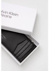 Calvin Klein Jeans portfel skórzany męski kolor czarny. Kolor: czarny. Materiał: skóra. Wzór: gładki