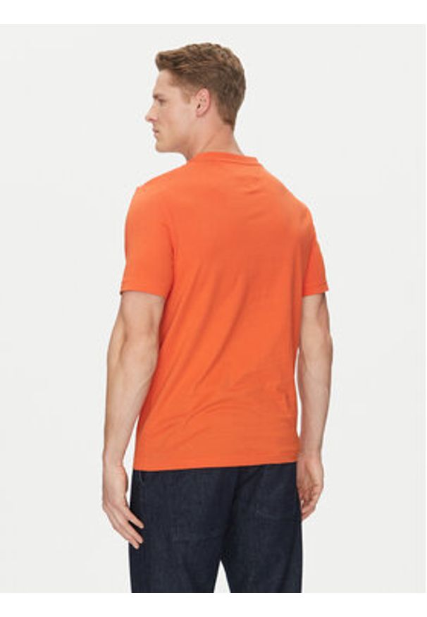 TOMMY HILFIGER - Tommy Hilfiger T-Shirt Center Stack MW0MW38621 Pomarańczowy Regular Fit. Kolor: pomarańczowy. Materiał: bawełna