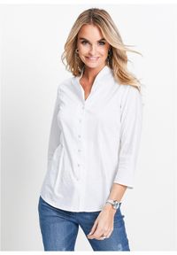 bonprix - Bluzka ze stójką. Typ kołnierza: kołnierzyk stójkowy. Kolor: biały #1