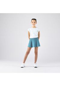 ARTENGO - Koszulka tenisowa dla dziewczynek Artengo TTS Soft. Kolor: zielony, niebieski, wielokolorowy. Materiał: tkanina, elastan, poliester, materiał. Sport: tenis