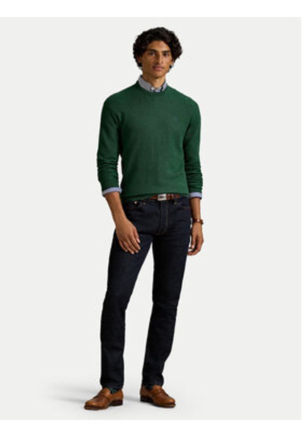 Polo Ralph Lauren Sweter 710918163521 Zielony Regular Fit. Typ kołnierza: polo. Kolor: zielony. Materiał: bawełna