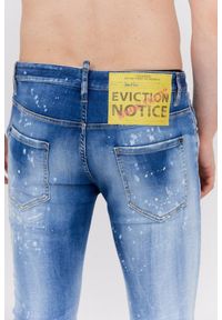 DSQUARED2 Niebieskie jeansy męskie skater jean, Rozmiar 48. Kolor: niebieski. Wzór: aplikacja