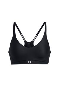 Biustonosz treningowy damski Under Armour UA Infinity Low 2.0 Bra - czarny. Kolor: czarny. Materiał: elastan, poliester. Wzór: gładki. Sport: joga i pilates