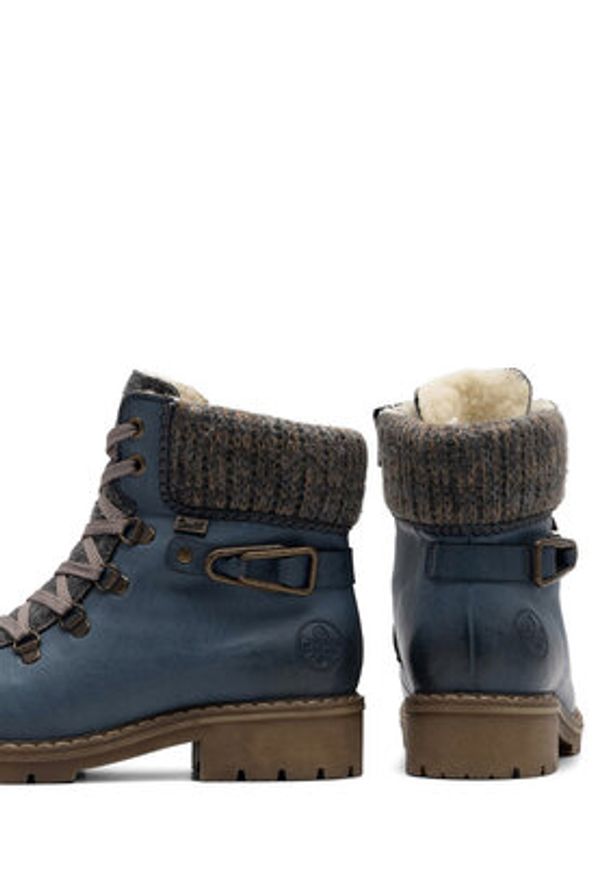 Rieker Trzewiki Y9131-15 Niebieski. Kolor: niebieski. Materiał: materiał