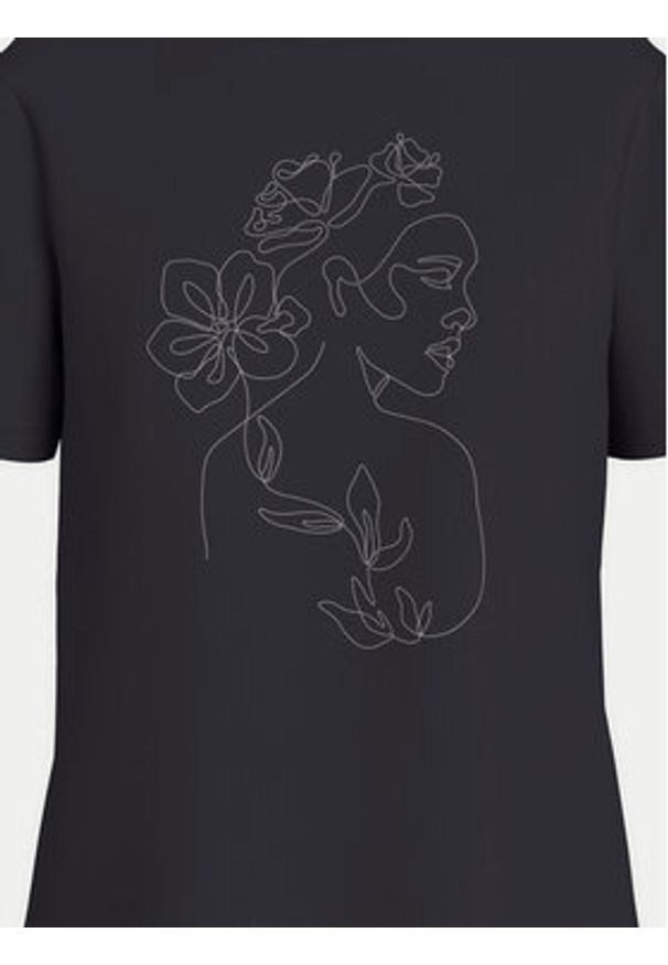 Vila T-Shirt Sybil 14108062 Czarny Regular Fit. Kolor: czarny. Materiał: bawełna