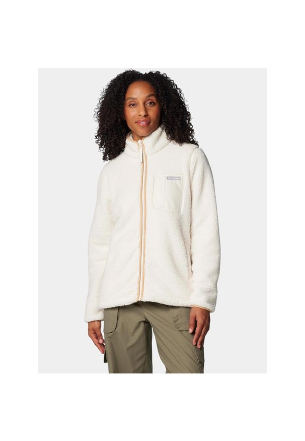 columbia - Sweter Damski Columbia West Bend II. Kolor: beżowy. Materiał: polar. Sezon: jesień. Sport: turystyka piesza