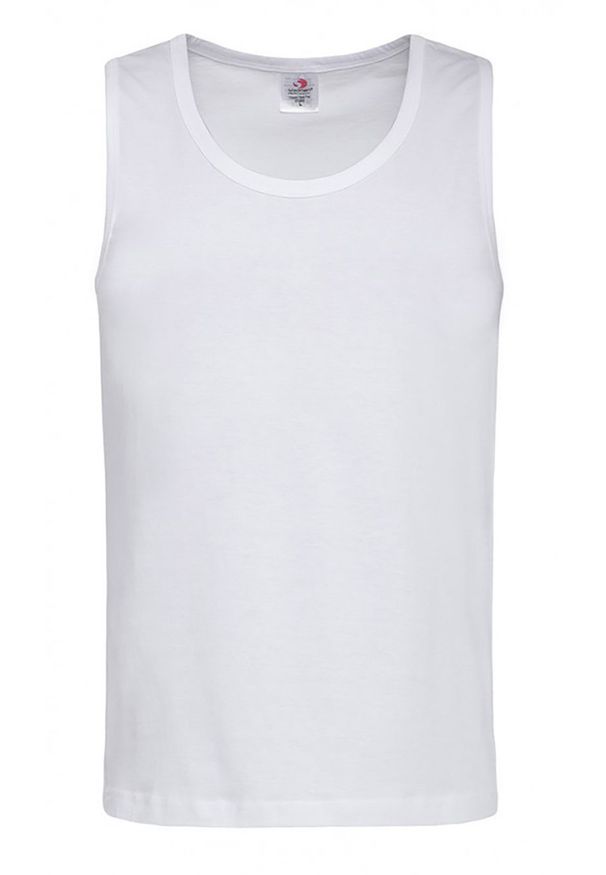 Biały t-shirt Stedman bez rękawów, casualowy, na co dzień