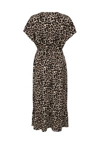 only - ONLY Sukienka codzienna Zilla Adele 15357778 Beżowy ciemny Regular Fit. Okazja: na co dzień. Kolor: beżowy. Materiał: wiskoza. Typ sukienki: proste. Styl: casual #3