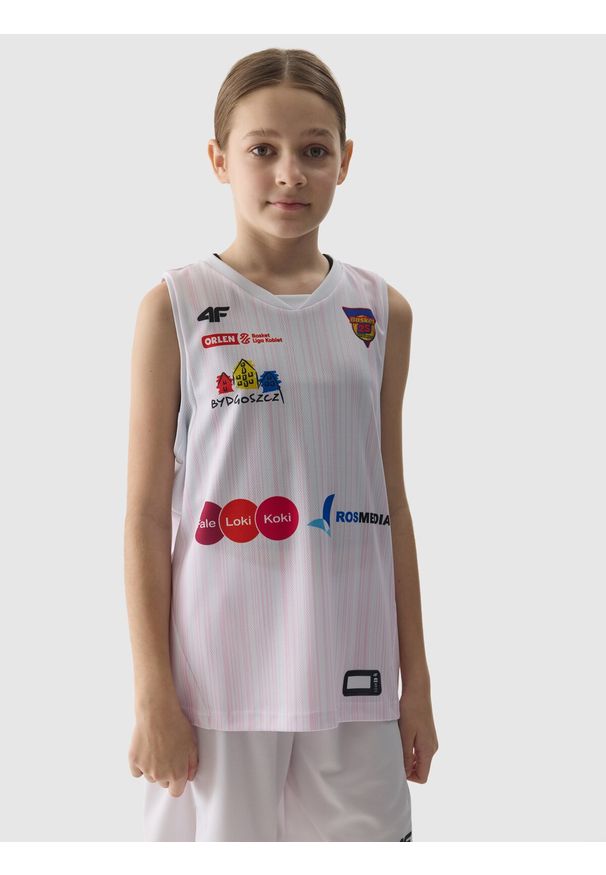 4f - 4F Tank top replika domowy z sezonu 2023/24 dziecięcy 4F x KS Basket 25 Bydgoszcz - multikolor 122/128 (6-8 lat). Kolor: wielokolorowy. Materiał: dzianina. Sezon: lato
