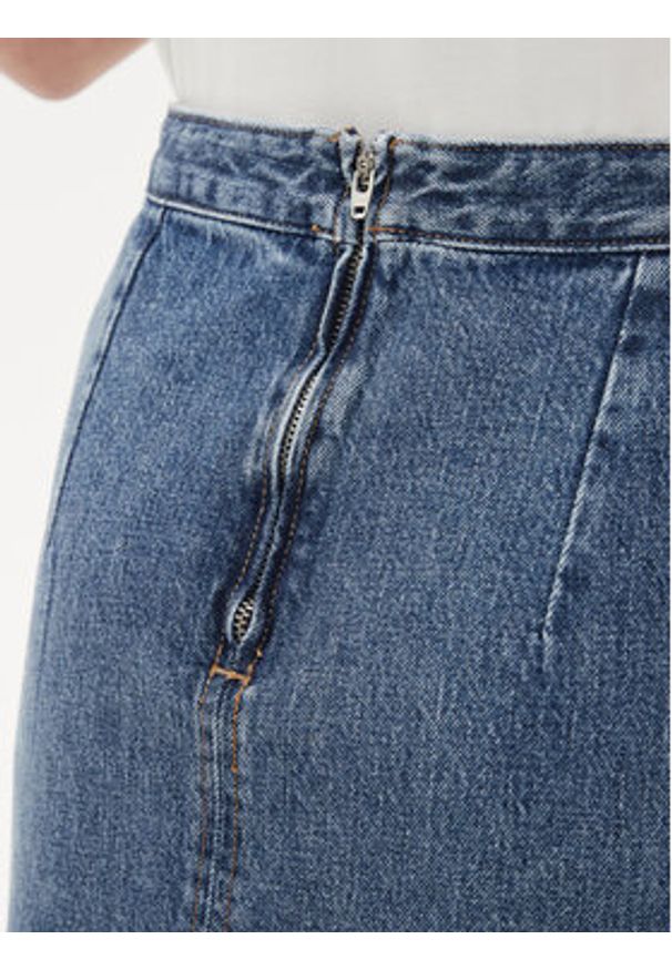 TOMMY HILFIGER - Tommy Hilfiger Spódnica jeansowa WW0WW42582 Niebieski Regular Fit. Kolor: niebieski. Materiał: bawełna