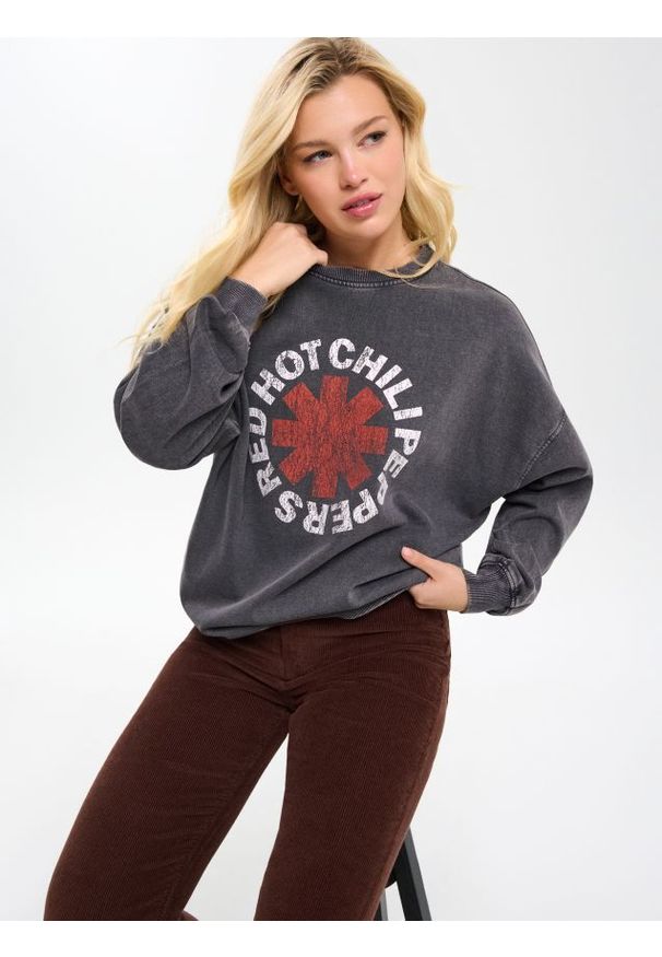 Sinsay - Bluza crewneck - szary. Kolor: szary