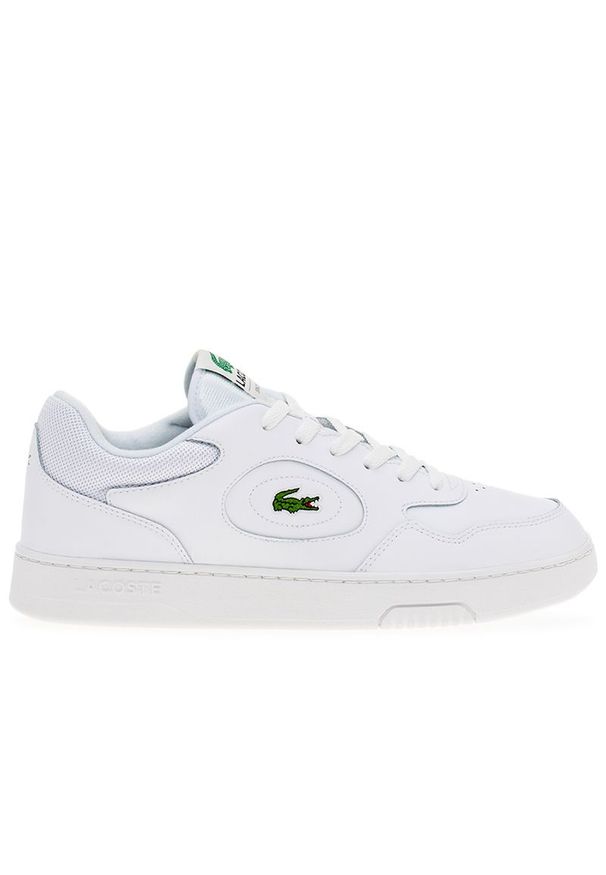 Buty Lacoste Lineset 746SMA0045-21G - białe. Okazja: na co dzień. Zapięcie: sznurówki. Kolor: biały. Materiał: skóra, guma. Szerokość cholewki: normalna. Wzór: aplikacja