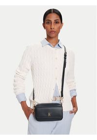 TOMMY HILFIGER - Tommy Hilfiger Torebka Th Icon AW0AW17680 Granatowy. Kolor: niebieski. Materiał: skórzane #4