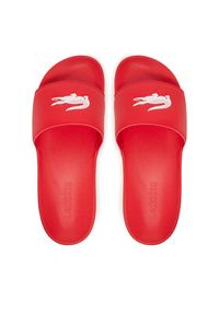 Lacoste Klapki Serve Sliders 7-49CMA0041 Czerwony. Kolor: czerwony. Materiał: skóra