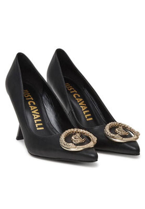 Just Cavalli Szpilki 78RA3S16 ZPA33 Czarny. Kolor: czarny. Materiał: skóra. Obcas: na szpilce