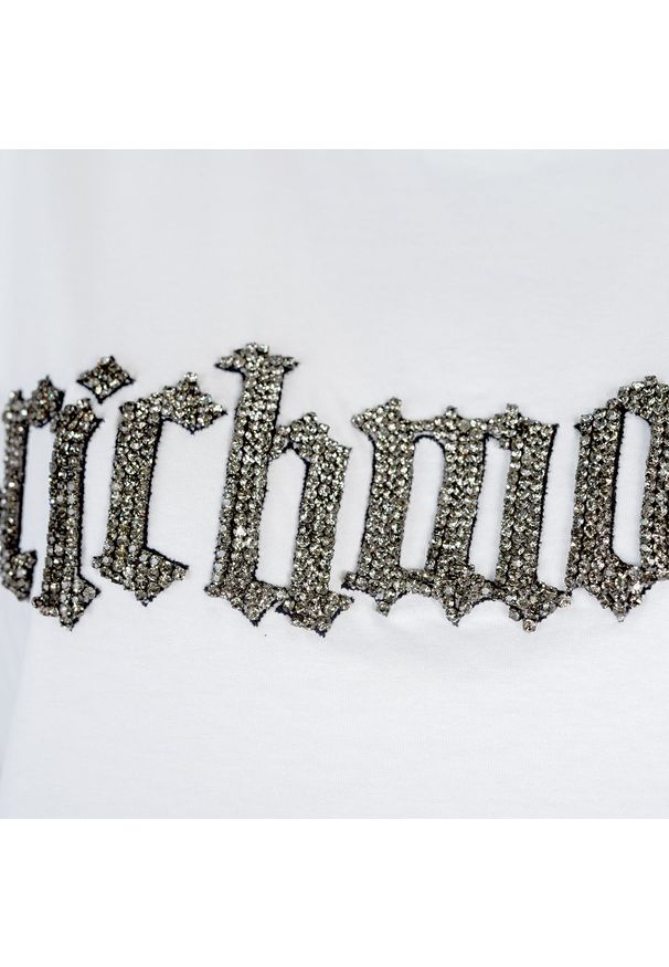 John Richmond T-Shirt "Nye" | RWP20208TS | Nye | Kobieta | Biały. Okazja: na co dzień. Kolor: biały. Materiał: bawełna. Długość rękawa: krótki rękaw. Długość: krótkie. Wzór: aplikacja. Styl: casual