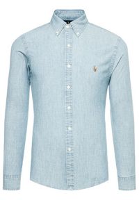 Polo Ralph Lauren Koszula Core Replen 710548538 Niebieski Slim Fit. Typ kołnierza: polo. Kolor: niebieski. Materiał: bawełna