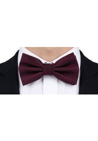 Mucha Męska z Poszetką - Chattier - Bordowa z Mikrostrukturą Tkaniny. Kolor: czerwony. Materiał: tkanina. Styl: elegancki, sportowy #3