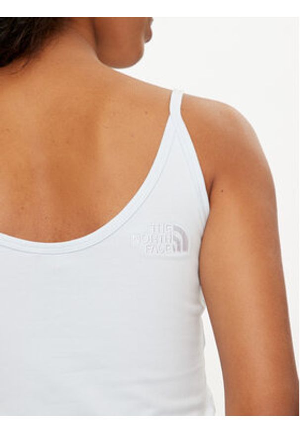 The North Face Top NF0A55AQ Niebieski Cropped Fit. Kolor: niebieski. Materiał: bawełna