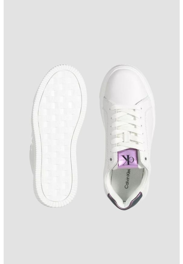Calvin Klein - CALVIN KLEIN Białe sneakersy, Rozmiar 41. Kolor: biały. Materiał: skóra