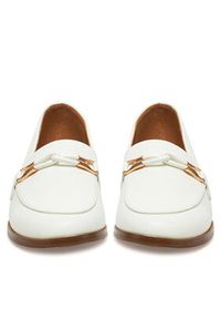 DeeZee Loafersy R8102 Biały. Kolor: biały. Materiał: skóra