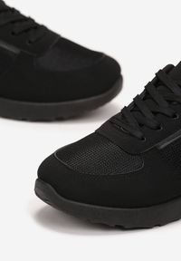 Born2be - Czarne Sneakersy przed Kostkę z Metaliczną Wstawką Nevata. Wysokość cholewki: przed kostkę. Kolor: czarny #4
