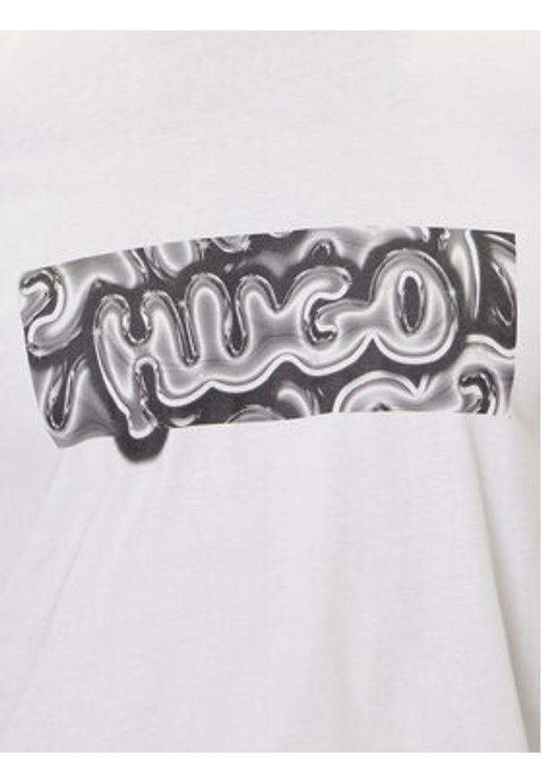 Hugo - HUGO T-Shirt Nedirix 50549162 Biały Regular Fit. Kolor: biały. Materiał: bawełna