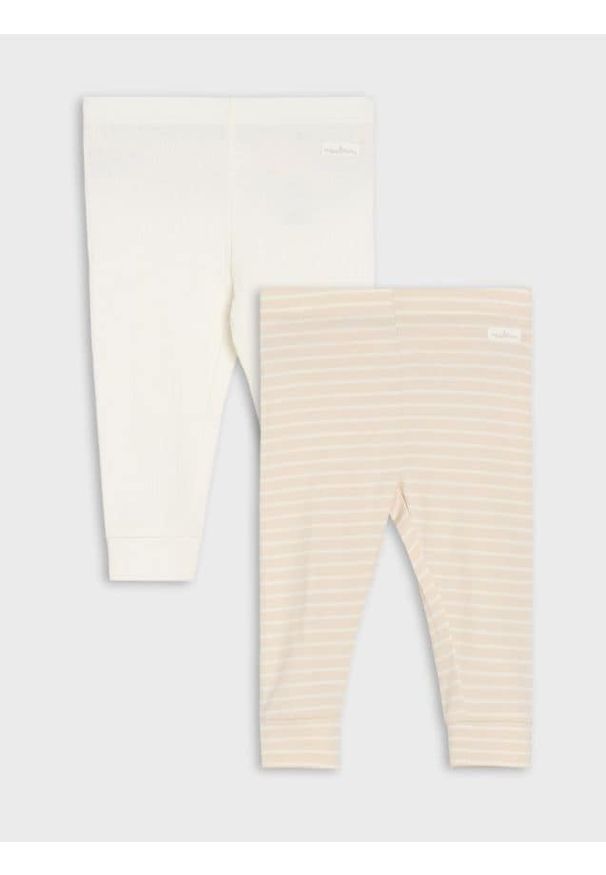 Sinsay - Legginsy 2 pack - kremowy. Kolor: kremowy