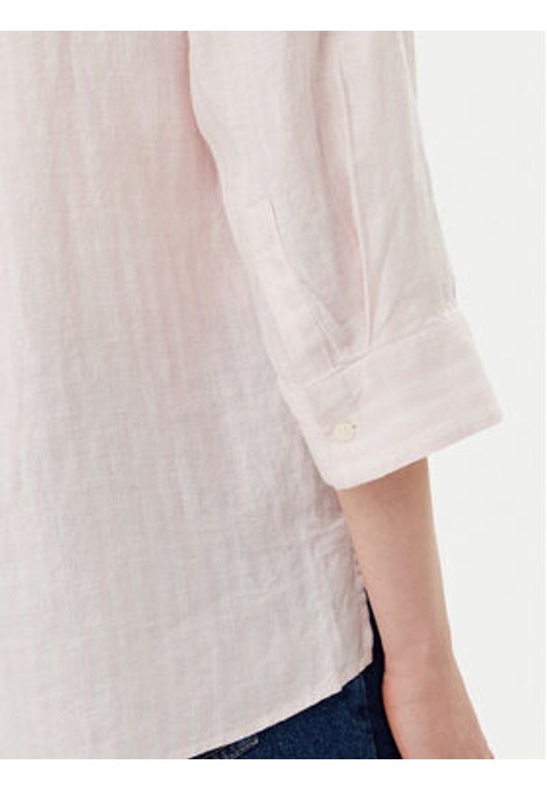 TOMMY HILFIGER - Tommy Hilfiger Koszula WW0WW46169 Różowy Loose Fit. Kolor: różowy. Materiał: len