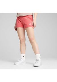 Puma - Damskie szorty z małym logo No. 1 ESS 4'' PUMA Peach Frost Red. Kolor: czerwony. Sport: fitness