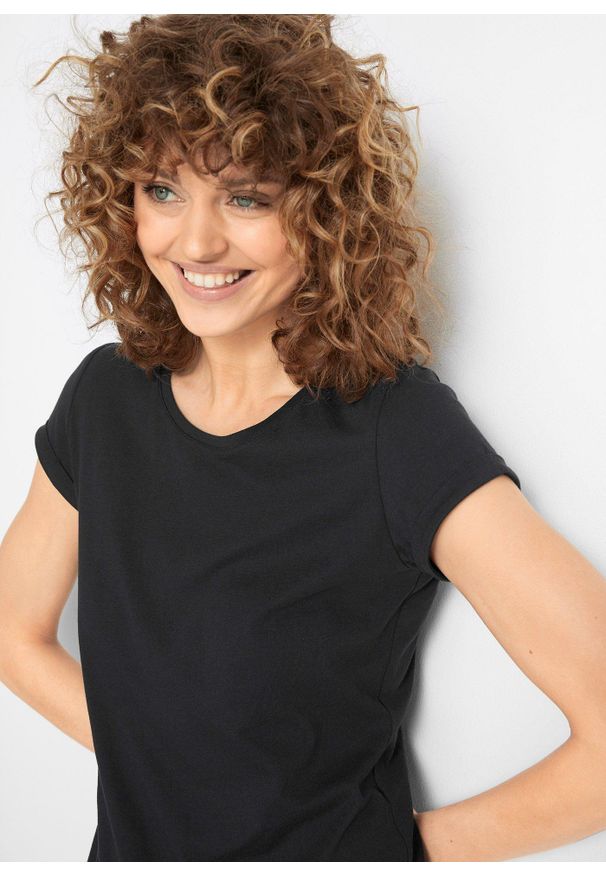 bonprix - Sukienka dresowa z czystej bawełny organicznej. Kolor: czarny. Materiał: bawełna, dresówka