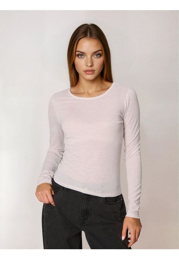 Sinsay - Bluzka z metalizowaną nitką - kremowy. Kolor: kremowy