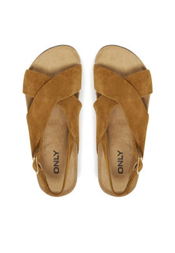 ONLY Shoes Sandały Onlava 15342054 Brązowy. Kolor: brązowy. Materiał: zamsz, skóra