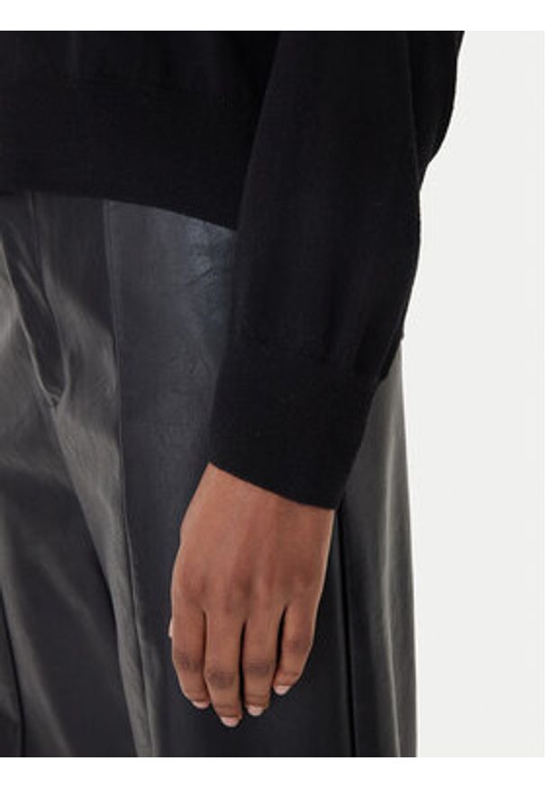 ICONA Sweter RI5NT074 Czarny Regular Fit. Kolor: czarny. Materiał: wełna