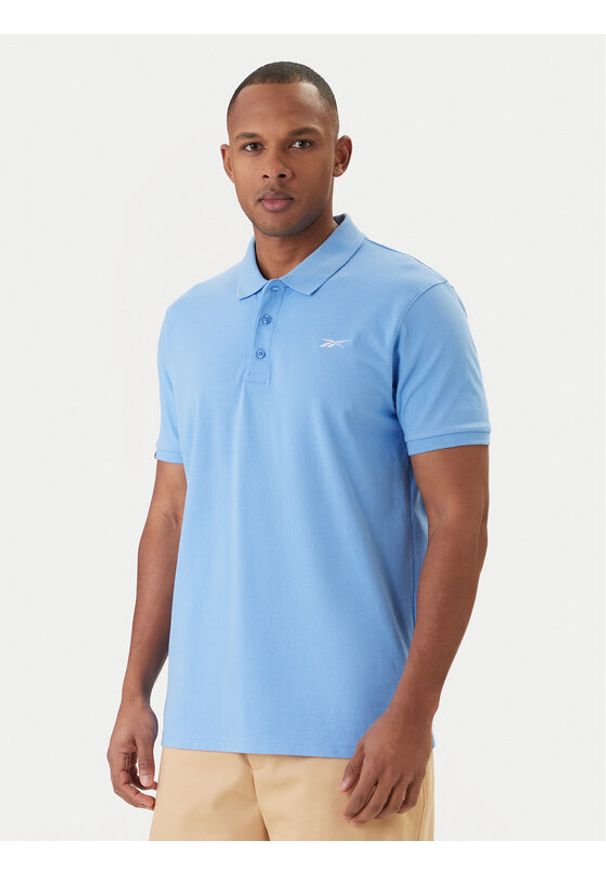 Reebok Polo Breen RK25562CCM Błękitny Regular Fit. Typ kołnierza: polo. Kolor: niebieski. Materiał: bawełna